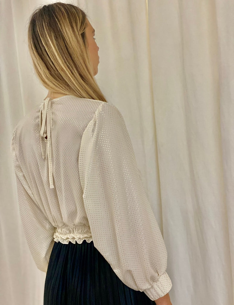 Mirabelle Top - Cream & Gold Dot