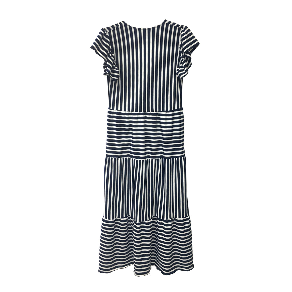 Isabella Dress - Blue and White Stripe