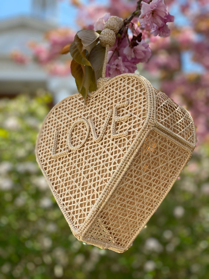 Love Heart Bag - Natural with "LOVE"