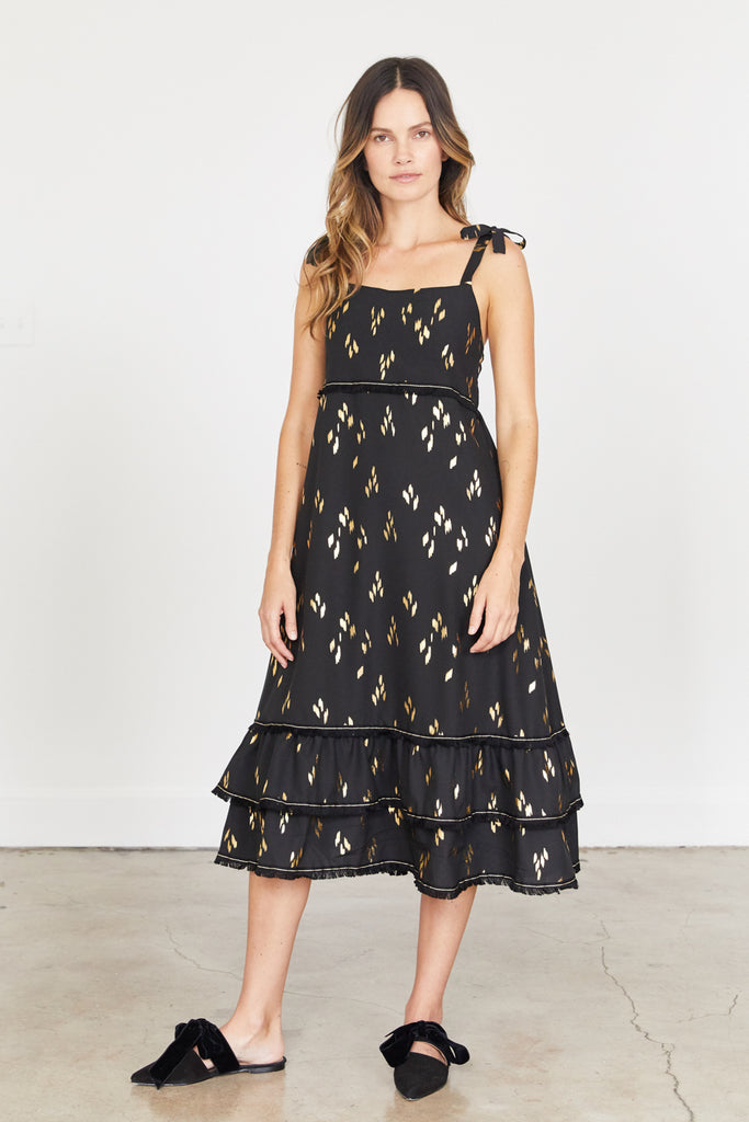 Clare Dress - Black & Gold