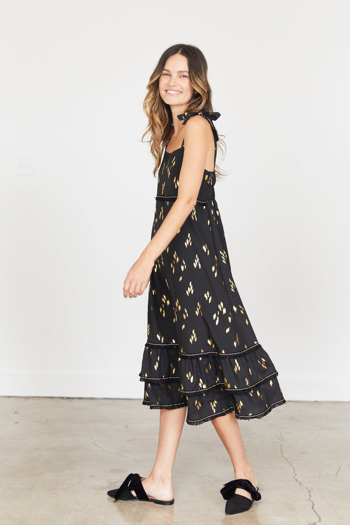 Clare Dress - Black & Gold