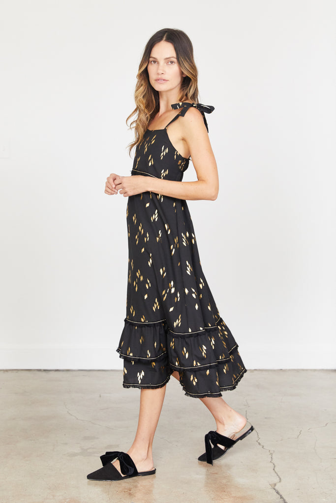 Clare Dress - Black & Gold