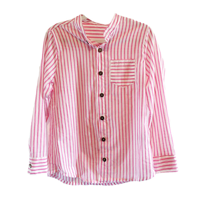 Jay Long Sleeve Shirt- Pink Stripe