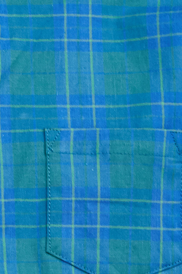 Jay Long Sleeve Shirt - Blue and Green Plaid